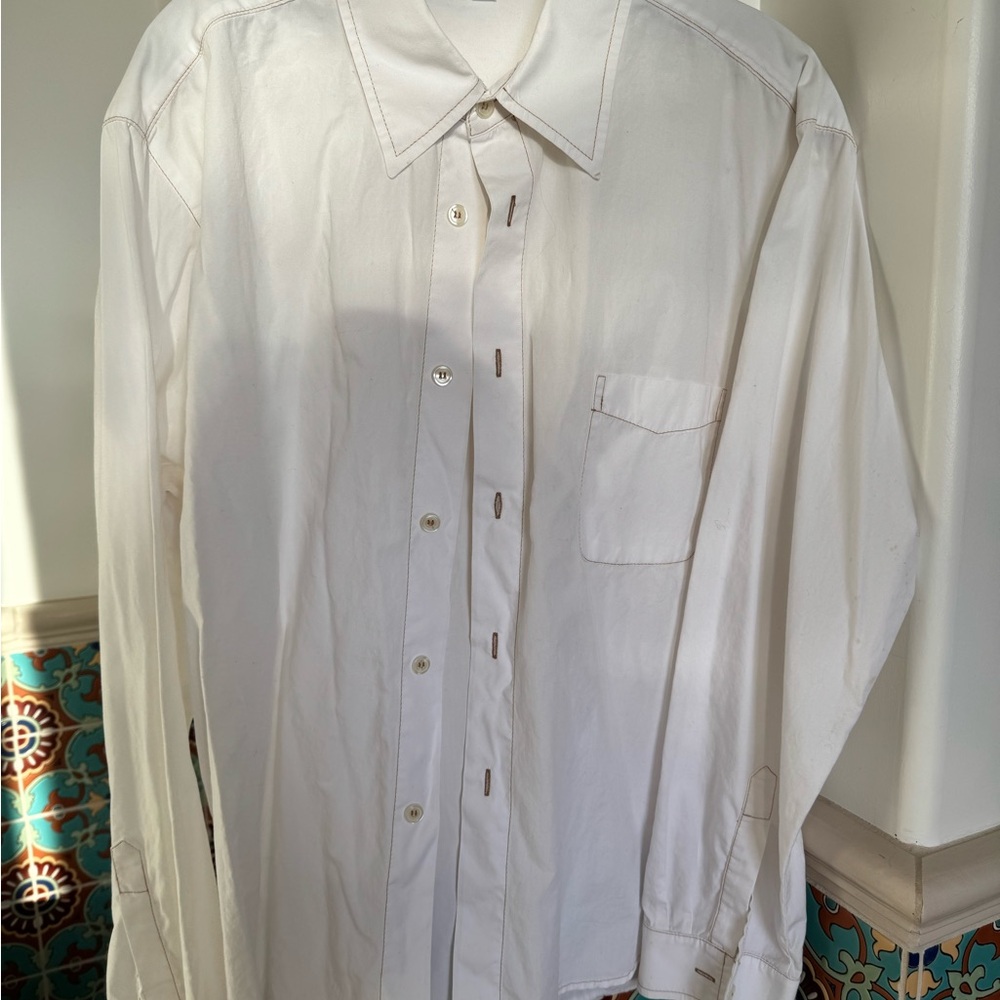 Men’s Steven Alan Crisp White Dress Shirt - image 1